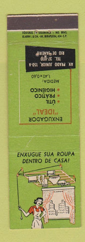 Matchbook Cover - Clothes Drying Rack girlie Rio De Janeiro Brazil WORN