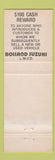 Matchbook Cover - Bolland Suzuki Manurewa New Zealand