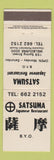 Matchbook Cover - Satsuma Japanese Restaurant Melbourne Australia