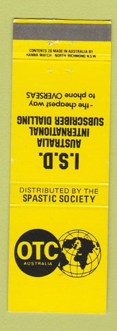 Matchbook Cover - OTC Australia International Dialing Phone