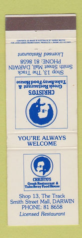 Matchbook Cover - Christo's Greek Restaurant Darwin Australia