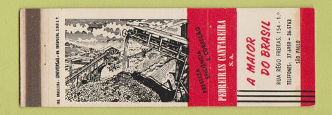 Matchbook Cover - Stone Quarry Sao Paulo Brazil WEAR
