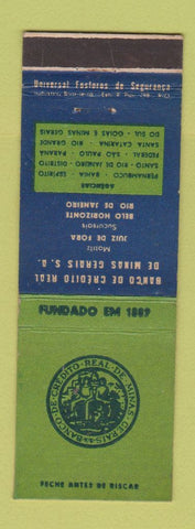 Matchbook Cover - De Credito Real De Minas Rio De Janeiro Brazil