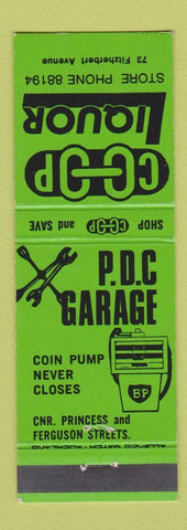 Matchbook Cover - PDC Garage COOP Liquor BP oil gas New Zealand Palmerston