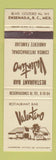 Matchbook Cover - Valentino Restaurant Bar Ensenada Mexico