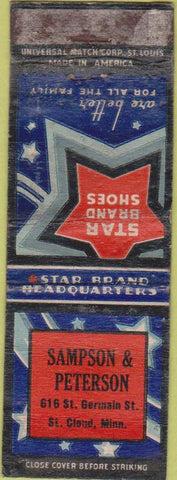 Matchbook Cover - Sampson Paterson ST Cloud MN Shoes VERY POOR