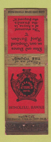 Matchbook Cover - Alexander Young Hotel Honolulu Hawaii WORN