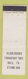 Matchbook Cover - Aldus Books Frankfurt