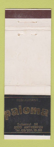 Matchbook Cover - Restaurant Paloma Antwerp Belgium WEAR