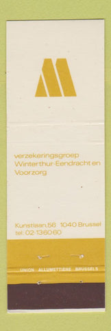 Matchbook Cover - Insurance Brussels Belgium