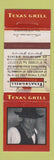 Matchbook Cover - Texas Grill Eilat Israel