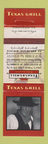 Matchbook Cover - Texas Grill Eilat Israel