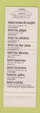 Matchbook Cover - Cafeteria Trident's Spain