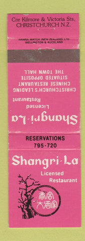Matchbook Cover - Shangri La Restaurant Christchurch New Zealand WEAR