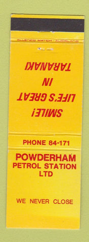 Matchbook Cover - Powderham Petrol oil gas New Zealand