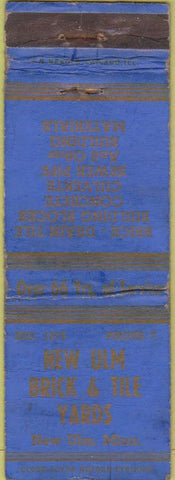 Matchbook Cover - New Ulm Brick Tile New Ulm MN WORN