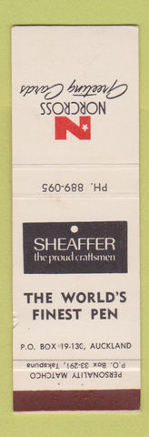 Matchbook Cover - Sheaffer Pens Norcross Greeting Cards Auckland New Zealand