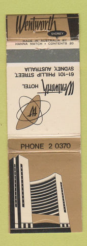 Matchbook Cover - Wentworth Hotel Sydney Australia