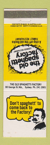 Matchbook Cover - Old Spaghetti Factory Sydney Australia
