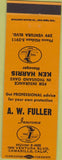 Matchbook Cover - AW Fuller Insurance Camarillo CA yellow