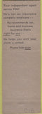 Matchbook Cover - AW Fuller Insurance Camarillo CA yellow