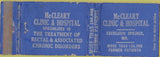 Matchbook Cover - McCleary Clinic Hospital Excelsior Springs MO WEAR