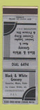 Matchbook Cover - Black & White Grocery Charlottetown PEI PE WEAR