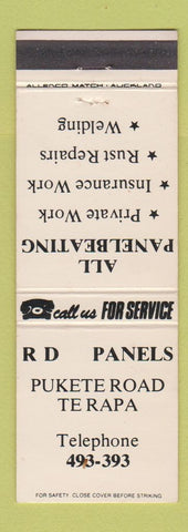 Matchbook Cover - RD Panels Te Rapa New Zealand