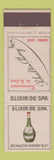 Matchbook Cover - Elixir De Spa Schaltin Pierry Drink Belgium WEAR
