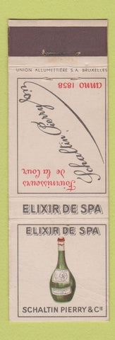 Matchbook Cover - Elixir De Spa Schaltin Pierry Drink Belgium WEAR
