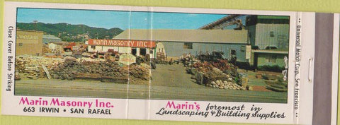 Matchbook Cover - Marin Masonry Inc San Rafael CA