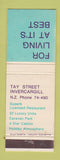 Matchbook Cover - Tay Street Invercargill New Zealand