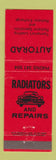 Matchbook Cover - Autorad Radiator Tasmania Australia