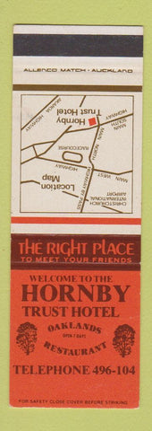 Matchbook Cover - Hornby Trust Hotel Oakland's New Zealand SAMPLE
