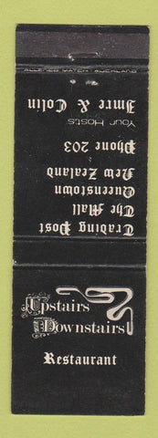 Matchbook Cover - Upstairs Downstairs Restaurant Queenstown New Zealand
