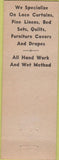 Matchbook Cover - McMillens Cleaners Lace Curtain Works Kansas City MO