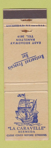 Matchbook Cover - La Caravelle Restaurant Hamilton Bermuda