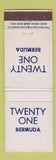 Matchbook Cover - Twenty One Bermuda
