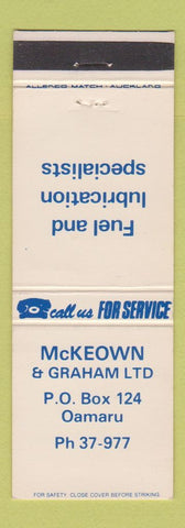 Matchbook Cover - McKeown & Graham Oamaru New Zealand