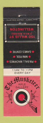 Matchbook Cover - The Musketeer Rifle Gallery Wellington New Zealand
