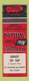 Matchbook Cover - Willard Clmiate Control Garage Tip Top QC