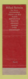Matchbook Cover - Willard Clmiate Control Garage Tip Top QC