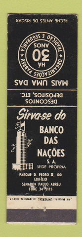 Matchbook Cover - Banco Das Nacoes Senador Paulo Abreau Brazil