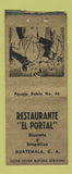 Matchbook Cover - Restaurante El Portal Guatemala BOBTAIL