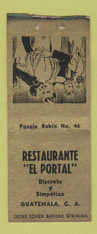 Matchbook Cover - Restaurante El Portal Guatemala BOBTAIL