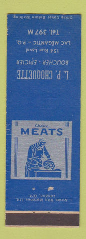 Matchbook Cover - LP Choquette Meat Lac Megantic QC