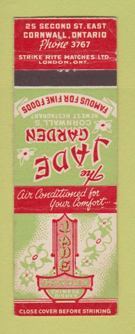 Matchbook Cover - Jade Garden Chinese Restaurant Cornwall ON