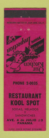 Matchbook Cover - Restaurant Kool Spot Panama