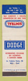 Matchbook Cover - Dodge Simtral Bahia Brazil