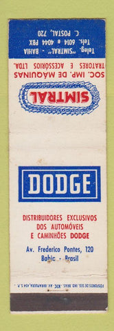 Matchbook Cover - Dodge Simtral Bahia Brazil